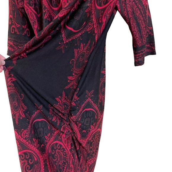 Venus dress size Large black red side gathered cold shoulder dress. - Picture 6 of 13